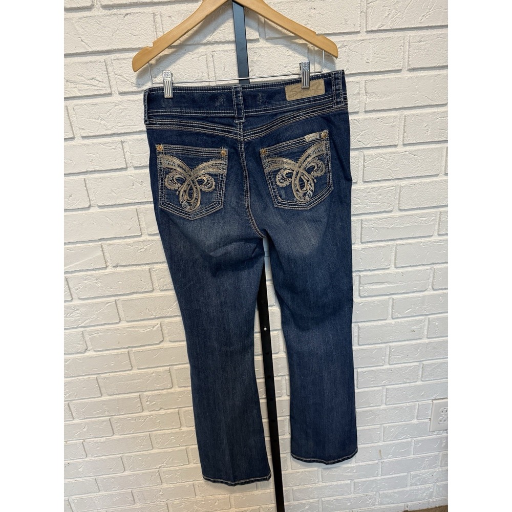 Seven7 Boot Cut Jeans Womens Size 12 Dark Wash Stretch Denim Classic Fit - Picture 4 of 9
